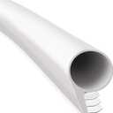TMH Premium Pure Silicone Kerf Weather Stripping Door Seal, Window and Door Frame Sealer Bulb/Ring Shape, White - 20 Feet
