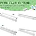 Leinuosen Wooden Mahjong Racks with Pushers 4 Set Magnet American Mahjong Tile Rack and Magnetically Attached Pushers Painted Tile Holders for Players Gift Family Night(White)