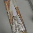 Astercook Knife Set, 13 Pieces Kitchen Knives Set with Ceramic Coating, Stainless Steel Chef Knife Sets with 6 Blade Guards, Dishwasher Safe Knives with Wooden Handle, White