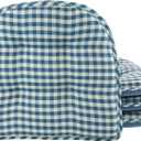 Klear Vu Omega Non-Slip Chair Cushions, Assembled in USA, U-Shaped Skid-Proof Seat Pads for Dining Room, Kitchen, Office, 15"x16", 4 Pack, Gingham Blue 4 Count