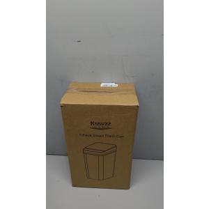 3 Pack Automatic Small Bathroom Trash Can with Lid - 2.5 Gallon Touchless Garbage Can, Motion Sensor Smart Trash Bin, Slim Dog Proof Trashcan, Waterproof Plastic Wastebasket for Bedroom Office Kitchen (Black/White/Grey)