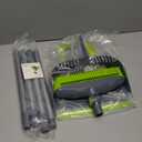 Adjustable Rubber Push Broom and Dustpan Set, Self Cleaning Indoor Outdoor Angle Brooms with Dust pan for Home, Long Handle for Floor Sweeping, Kids, Carpet Dog Cat Pets Offices Use