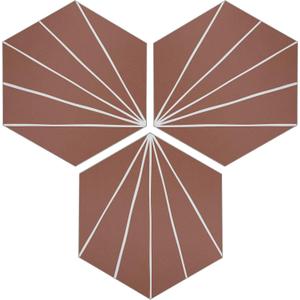 45-Sheet Peel and Stick Backsplash Tile Sticker, 6" x 7" Orange Art Deco Hexagon Flower Vintage Self-Adhesive Wall Tile for Kitchen Bathroom Shower Living Room, Covers 10 Sq. Ft.