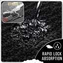 Yimobra Bathroom Rugs Non Slip Washable 32x20 Inch - Ultra Soft Absorbent Chenille Bath Mat, Quick Dry Shaggy Floor Carpet for Tub Shower, Black Home Decor Accessories