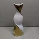 Elegant Twisted Ceramic Vase for Living Room and Home Decor Accent - Ideal for House Decor and Table Displays - Decorative Flower Vase for Entryway, Bedroom, or Office Desk - 16", Gold & Metallic