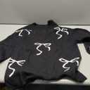 ATHMILE Fall Long Sleeve Pullover Sweaters for Women 2026 Trendy Crewneck Casual Cute Bow Chunky Knit Oversized Sweater Black S