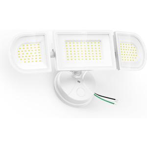 150W Flood Lights Outdoor Waterproof IP65, Exterior LED Floodlights with 3 Adjustable Heads, 15000LM Super Bright Security Lights Fixture, Outside Lights for House, Backyard (White)