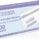 #9 Double Window Security Envelopes, HERKKA No.9 Double Window Business Envelopes Designed for Invoices and Business Statements - Number 9 Size 3 7/8 Inch X 8 7/8 Inch - 24 LB - 100 Pack
