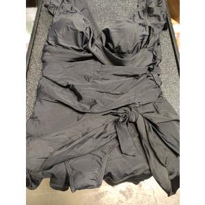One Piece Swimdress Tummy Control Ruffle Swimsuit for Women Tie Knot Swim Dresses V Neck Bathing Suit Skirt