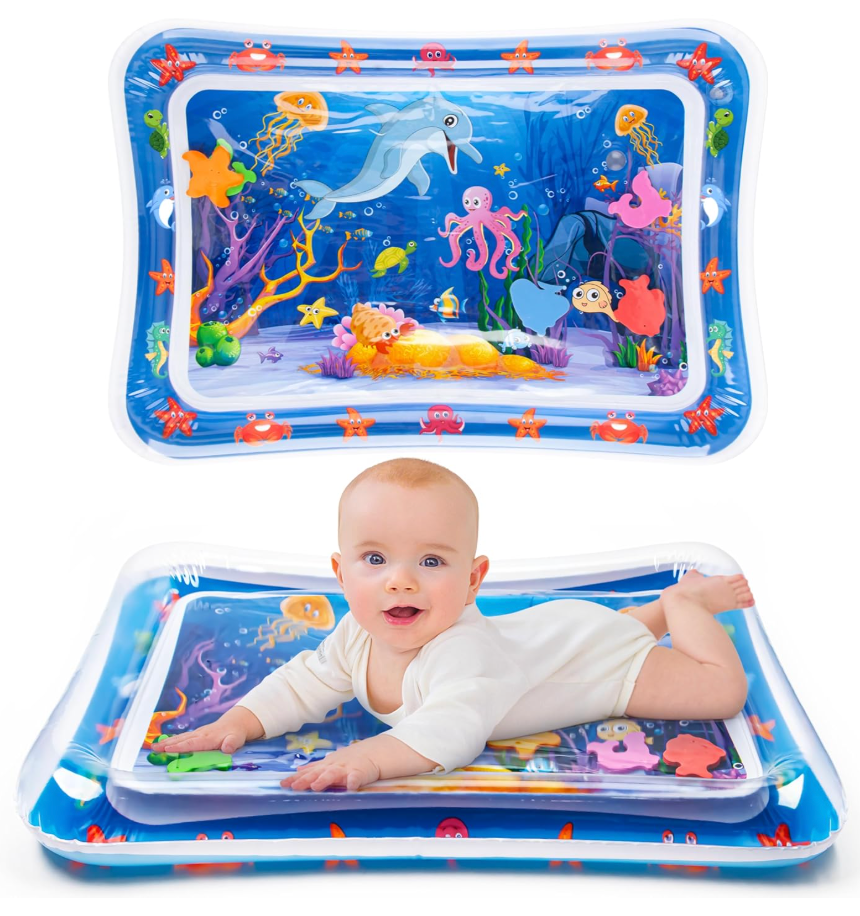 Yeeeasy Tummy Time Water Mat丨Inflatable Tummy Time Water Play Mat for Babies, Infants and Toddlers 3 to 24 Months Promote Development Toys Baby Toys essentials and Gifts