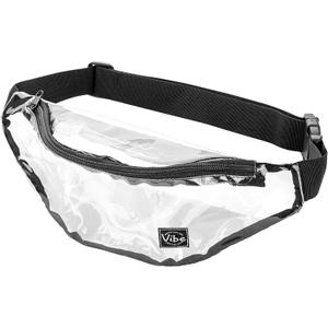 Vibe Festival Gear Fanny Pack for Men Women - Many Prints - Black Holographic Silver Gold Cute Waist Bag for Festival Rave Hiking Running Cycling (Fits Most, Transparent)