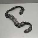 WHIPPY Women Disc Concho Leather Belt Western Cowgirl Wide Belt Vintage Boho Country Oval Waist Belt for Music Festival Dress (Fit Waist Size Up to 40", Black)