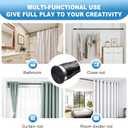 Tension Curtain Rod, 42 to 115 inch Adjustable Heavy Duty black shower curtain rod for bathroom Closet Windows