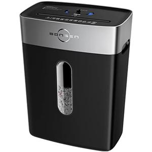 BONSEN Paper Shredder for Home Office, 4 Gallons Bin, 10-Sheet Cross-Cut Shredder, P-4 High Security Level, Quiet Credit Card Shredder with Jam Proof System (S3201)
