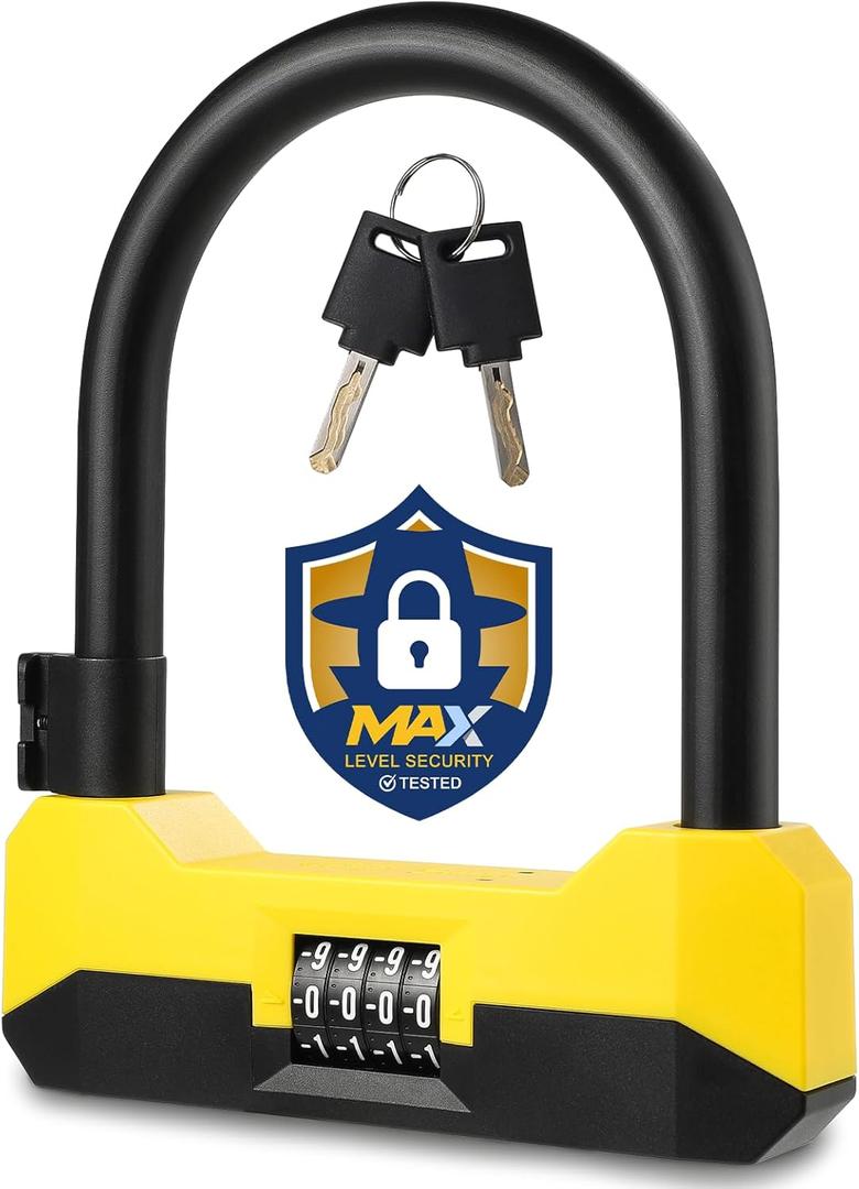 Sigtuna Bike U Lock Combination, Combination Heavy Duty Anti Theft, Bike Lock with 18mm Shackle, Bicycle Lock with Sturdy Mounting Bracket for Bicycle, E-Bike, Scooter, Outdoor Equipment
