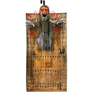 76'' Halloween Outdoor Decorations Animatronic Zombie Ghost with Red Eye