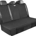 ALLANSING Upgraded 900D Heavy Duty Dog Back Bench Seat Cover, Car Seat Protector, 3 Seatbelts & Armrest Compatible, Waterproof Nonslip Pet Backseat Cover for Dogs & Kids, Fits Large SUVs & Trucks