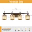 Bathroom Vanity Lights 4-Light Plating Black Modern Crystal Vanity Light Fixtures Over Mirror Crystal Bathroom Vanity Lighting Fixtures