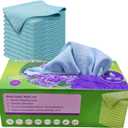 11x11 Inch Reusable Microfiber Cleaning Cloths, Boxed Pop-Up Design, Scratch-Free & Washable, Ideal for Kitchen, Windows, Glass, Dishes, Car, Bathroom & More. (Blue)