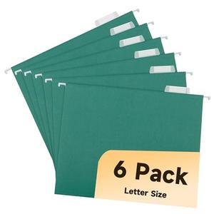 Green Hanging File Folders 6 Pack Letter Size Colored File Folders with 1/5-cut Tabs,Stay Organized for Your Home and Office Bulk File and Documents Pack of 3