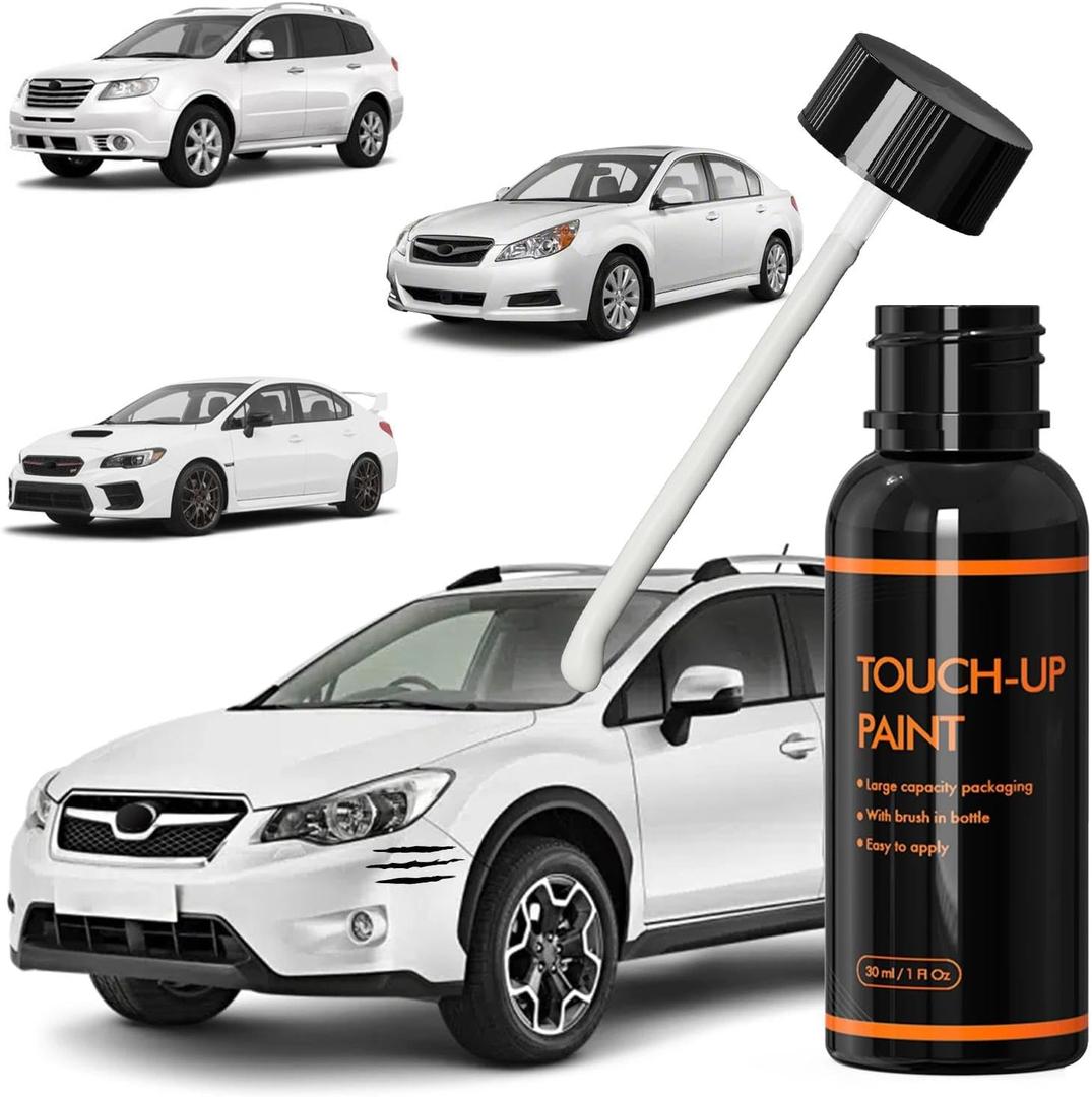 37J Satin White Touch Up Paint for Subaru, DIY Car Paint Scratch Repair Kit, Automotive Paints, Quick & Easy Fix Scratch Repair Compatible with Outback/Forester/Impreza/Legacy/Tribeca/WRX/BRZ