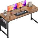 55'' Computer Desk with Fabric Storage Bag & 2 Hooks
Office Desk with Durable Desktop, Large Gaming Desk, Writing Work Study Desk for Bedroom, Home Office, Rustic Brown