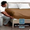 Bare Home Fitted Bottom Sheet Twin XL Size - Premium 1800 Microfiber - Ultra-Soft Hotel Luxury - Deep Pocket - Durable and Long Lasting (Twin XL, Caramel)