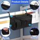 2 Pack Bedside Caddy, Large Capacity Bedside Storage Organizer with Metal Hook Adjustable Strap, Oxford Cloth Hanging Storage Bag for Bedroom, Kitchen, Office, Hospital and RV Camper