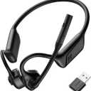Smof Open-Ear Bluetooth Headset with Noise-Canceling Microphone, USB Dongle, Lightweight Design, Bluetooth 5.1, Mute Button for Office, Business, and Gaming (Not Compatible with Microsoft Teams)