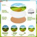 Potchen 12 Pcs Coasters Color Your Own Coaster Ceramic DIY Kits for Adults Absorbent Spring Drink Coasters with Cork Base and 12 Markers for Adult Home Table DIY Crafts Gift(Landscape)