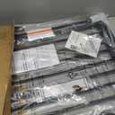 Miumoon 29-45" No Bottom Bar Baby Gate for Stairs, 2-in-1 Auto Close Dog Gate Indoor with Large Walk Thru Door, Hardware Mount Pet Gate for Top and Bottom Stairs (Black, 26.5-43" W x 29" H)