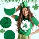 2 x St Patrick's Tshirts for Women - Irish Shamrock T Shirt Lucky Funny Tees Crewneck Sleeve Top Cute Print Tops (Green, XL)