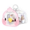 Hamiledyi Small Bird Carrier Travel Cage Transparent Parakeet Carrier Backpack with Standing Perch Portable Outdoor Cage for Lovebird Parrot Swallow Goldfinches (Pink)