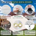 Heavy Duty Patio Sofa Covers Waterproof, Outdoor 3-Seater Couch Cover Waterproof, 600D Outdoor 2-Seater Loveseat Furniture Covers with Air Vent Handle 43''W x 29''D x 24''H/ 34''H Beige Brown