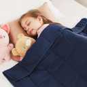 CuteKing Weighted Blanket (7lbs, 40"x 60", Navy Blue) Heavy Blanket for 90-100lbs, Weighted Blanket for Cooling & Heating with Premium Glass Beads, Thick Blanket All-Season