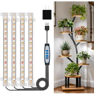 Wiaxulay 8in LED Grow Light Strip for Indoor Plants Growing, Full Spectrum