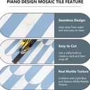 Vamos Tile Peel and Stick Backsplash Seamless Tile,10-Sheets Stick on Backsplash for Kitchen and Bathroom, Light Blue and Statury White PVC Self Adhesive Mosaic Tiles, 11.9"L x 10.8"W