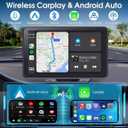 2026 Enhanced Carplay Screen for Car - 7" HD Portable Carplay & Android Auto with Bluetooth, HD Backup Camera, GPS Navigation, Siri, FM Radio, AUX, and Mirror Link Compatible with All Vehicles