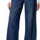 Sidefeel Women's Wide Leg Jeans High Waisted Stretchy Straight Leg Jeans Trendy Seamed Front Loose Denim Pants (12, Bluing)
