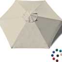 EliteShade USA 7.5FT Replacement Covers 6 Ribs Market Patio Umbrella Canopy Cover (CANOPY ONLY) (Beige)