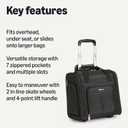 Amazon Basics Underseat Carry-On Luggage with Wheels and Handle, 14" Rolling Travel Bag, Fits Under the Seat, Black