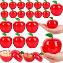 FOIMAS Plastic Apple Container,24pcs Red Apple Container Candy Boxes Jars Fillable Treat Box for Graduation Gift School Classroom Teacher Appreciation Gift Back to School Party Favor Supplies (3.5in 2.4in)