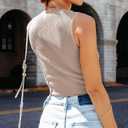 Ezbelle Women's Summer Tank Tops Sleeveless Ribbed Knit Shirts Cropped Sweater (M)