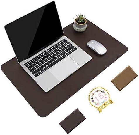 YSAGi Non-Slip Leather Desk Pad, Waterproof Laptop Computer Desk Keyboard Mat, Table Protector Blotter Mat, Large Mouse Pad for Office/Work/Home/Decor(Dark Brown, 23.6" x 13.7")