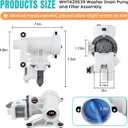 WH11X29539 Washer Drain Pump Filter Compatible for G-E Front Load Washing Machine Pump PD00094541 WH11X39237 AP8054992 PS16217203 EAP16217203 B25-3A04 PD00065822 Replacement by MIFLUS