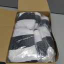 Newwiee 12 Pcs Patio Stretch Outdoor Cushion Covers Sofa Couch Cover Replacement Couch Slipcover Sofa Seat Chair Porch Patio Furniture Protector, Flexibility Washable (Black White,Stripes)