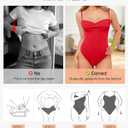 Popilush Corset Bodysuit for Women Tummy Control Shapewear Bodysuits Cowl Neck Going Out Tops Concert Outfits (Large, Red)