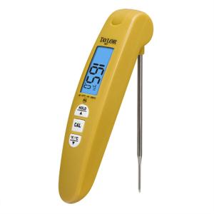 Taylor Digital Turbo Instant Read Thermocouple Meat Food Grill BBQ Cooking Kitchen Thermometer, Folding Probe, Yellow 