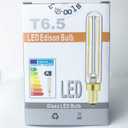E17 LED T6.5 Tubular Filament Bulb,Dimmable 4W Led Tube Bulbs, 500lm, 4000K Daylight, 40 Watt Incandescent Bulb Equivalent, for Exit Sign Light, Refrigerator, Freezer, 6 Pack.