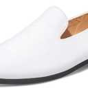 UUBARIS Mens Velvet Loafers Slip-on Dress Shoes Fashion Style Driving Shoes Classic Tuxedo Shoes Casual Oxford Shoes (11, White-West Velvet)